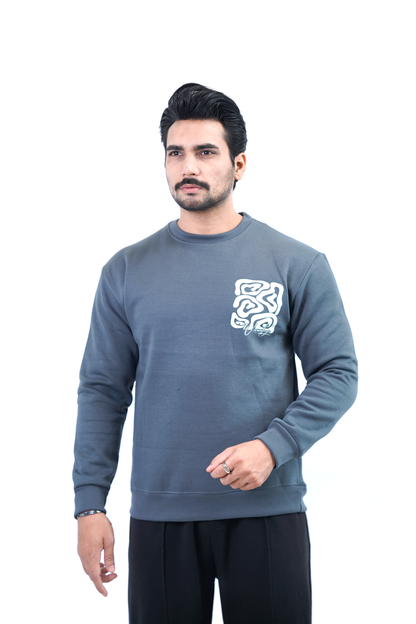 Full Sleeve Printed Fleece Sweet Teets – Slate Grey