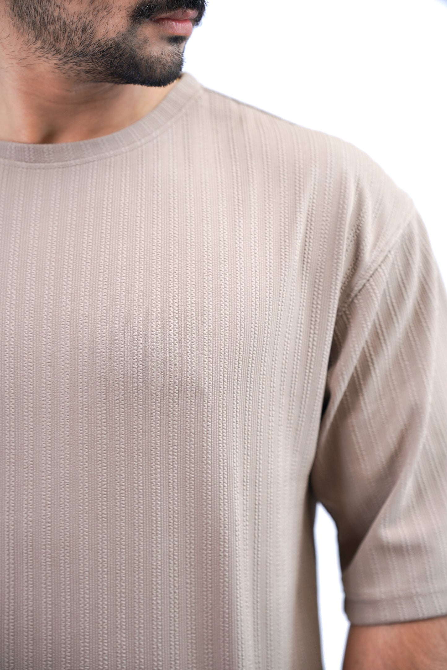 Drop-Shoulder Poly T-Shirt – Light Grey