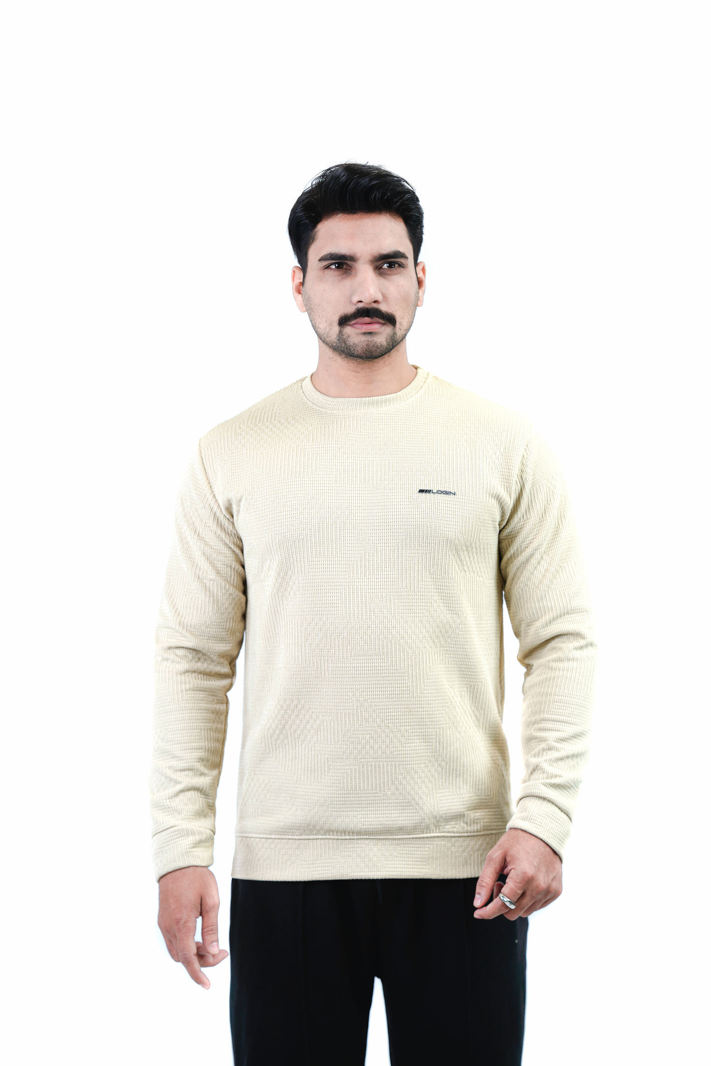 Off-White – Men’s Textured Waffle Knit Crewneck