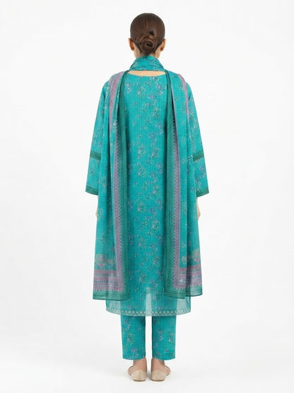 Graceful Teal Printed 3-Piece Lawn Suit