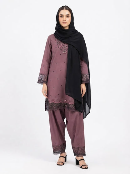 Elegant Mauve 3-Piece Women's Stitched Suit