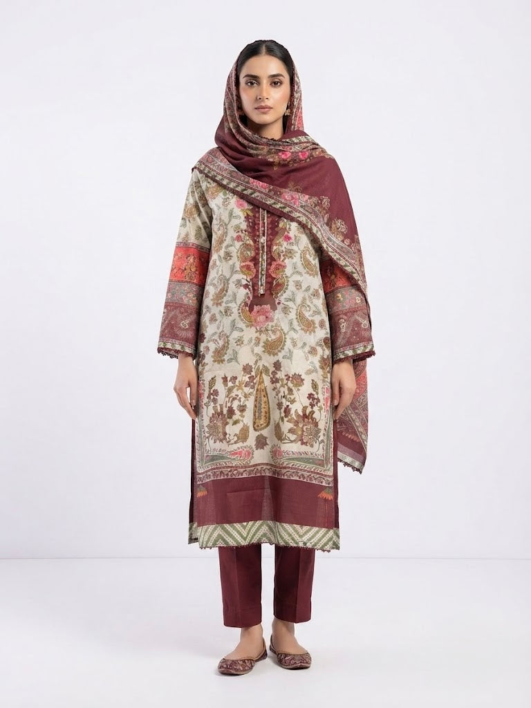 LOGIN Women's 3-Piece Printed Lawn Suit