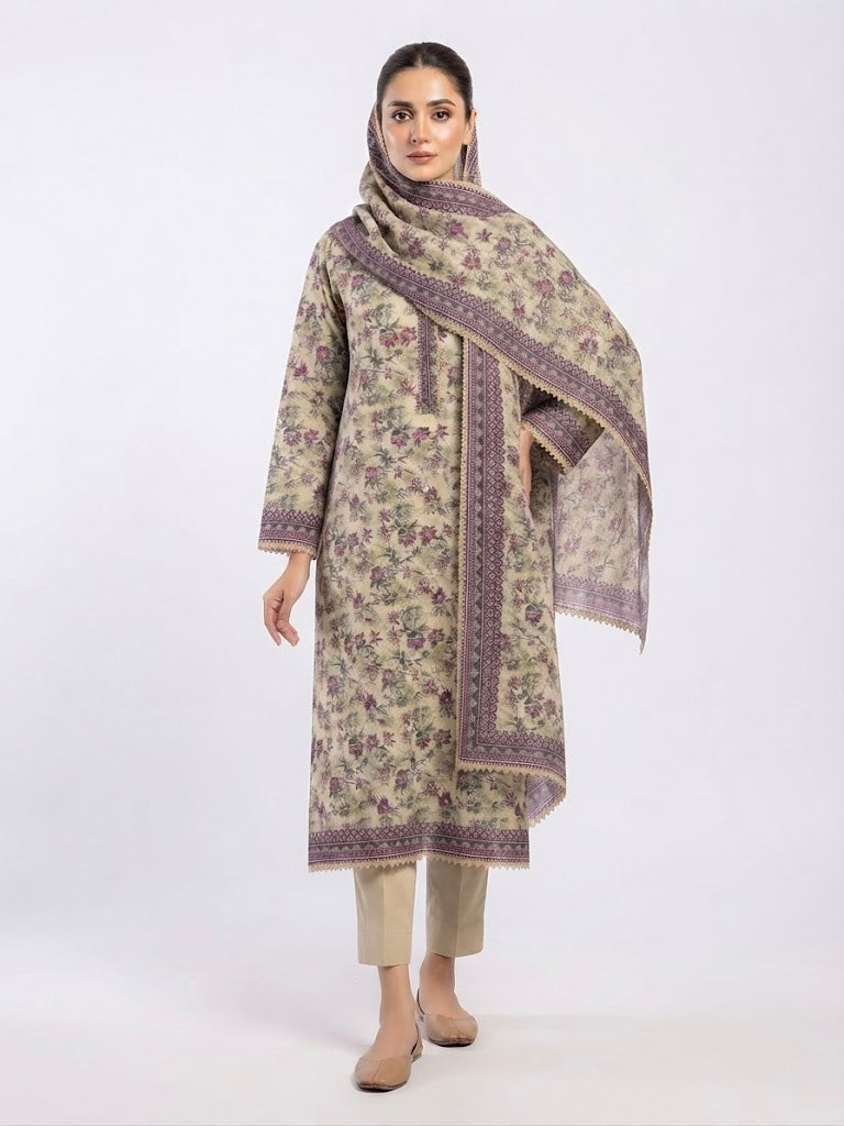 LOGIN Women's 3-Piece Printed Lawn Suit