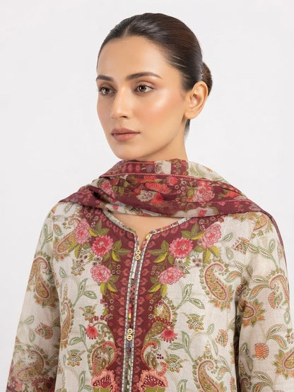 LOGIN Women's 3-Piece Printed Lawn Suit