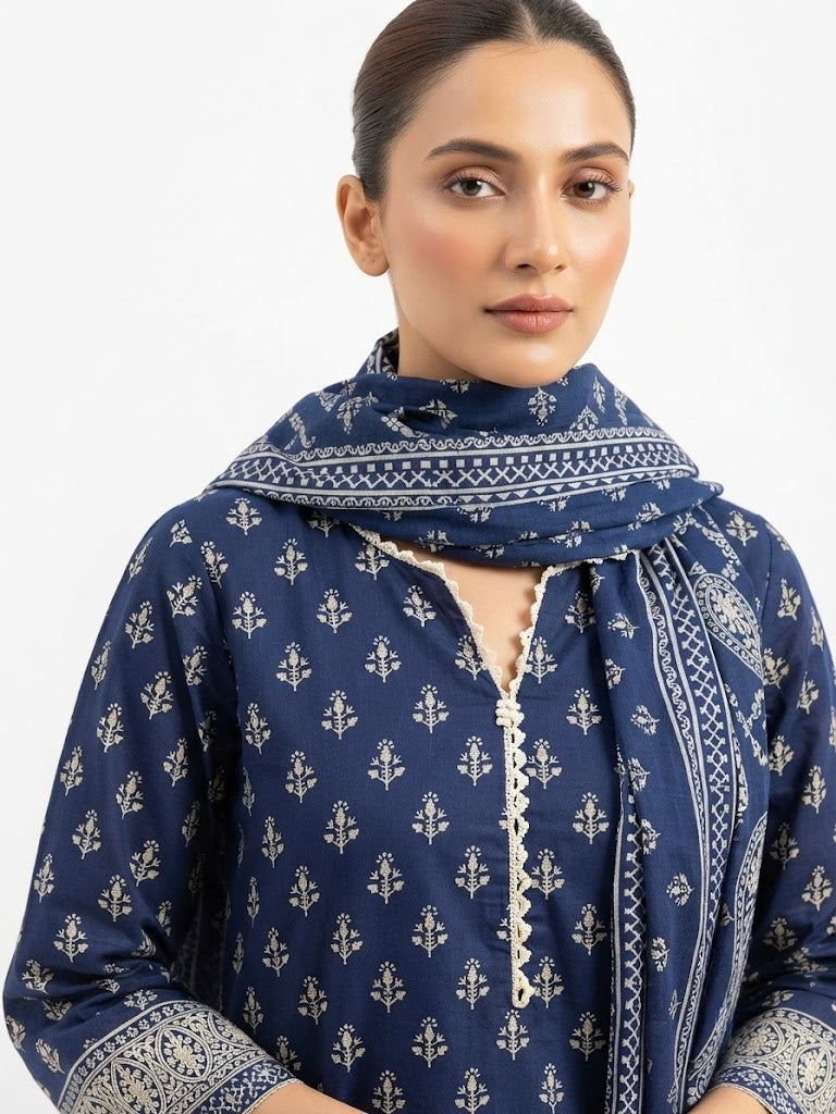 LOGIN Women's 3-Piece Printed Lawn Suit