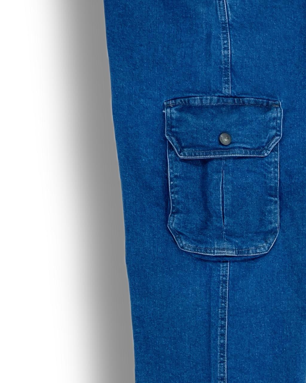 Women Denim Cargo Baggie Pant