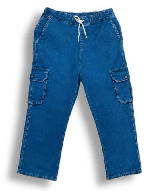 Women Denim Cargo Baggie Pant