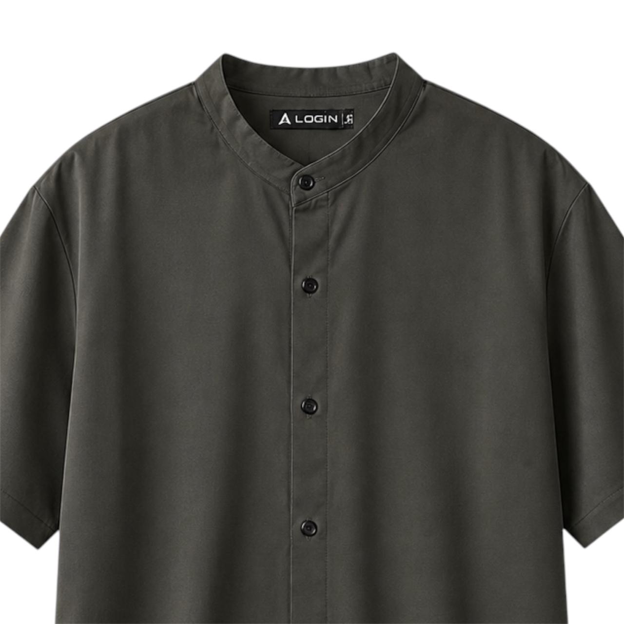Band Collar Casual Shirt