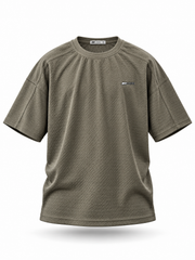 LOGIN Men's Olive Grey Oversized T-Shirt
