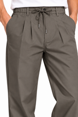 Men’s Grey Relaxed-Fit Trousers