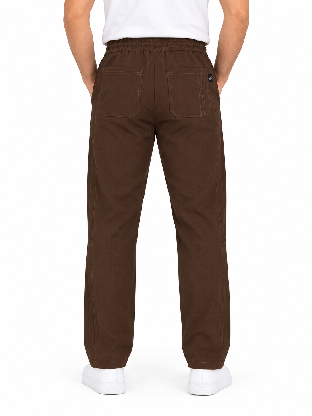 Men's Brown Relaxed Fit Trousers