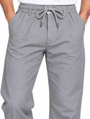 Men’s Light Grey Drawstring Casual Pants