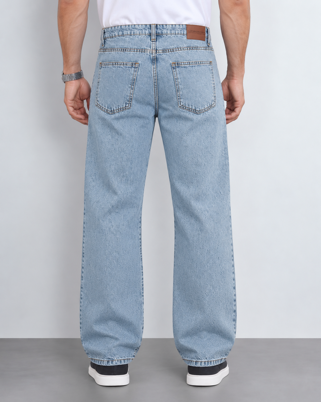 Men’s Light Blue Wide Leg Denim Jeans