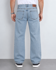 Men’s Light Blue Wide Leg Denim Jeans