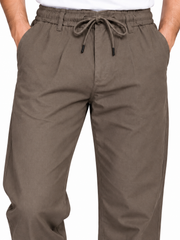 Men’s Taupe Brown Relaxed Fit Drawstring Pants