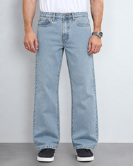 Men’s Light Blue Wide Leg Denim Jeans
