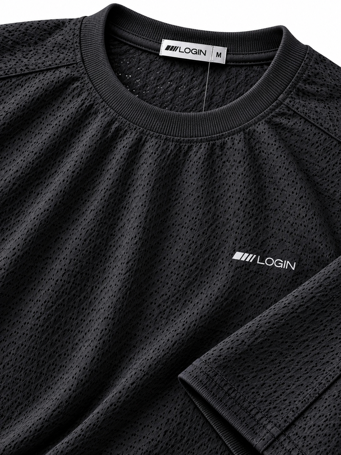 LOGIN Men's Charcoal Grey Oversized T-Shirt