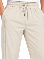 Men's Cream Relaxed Fit Trousers
