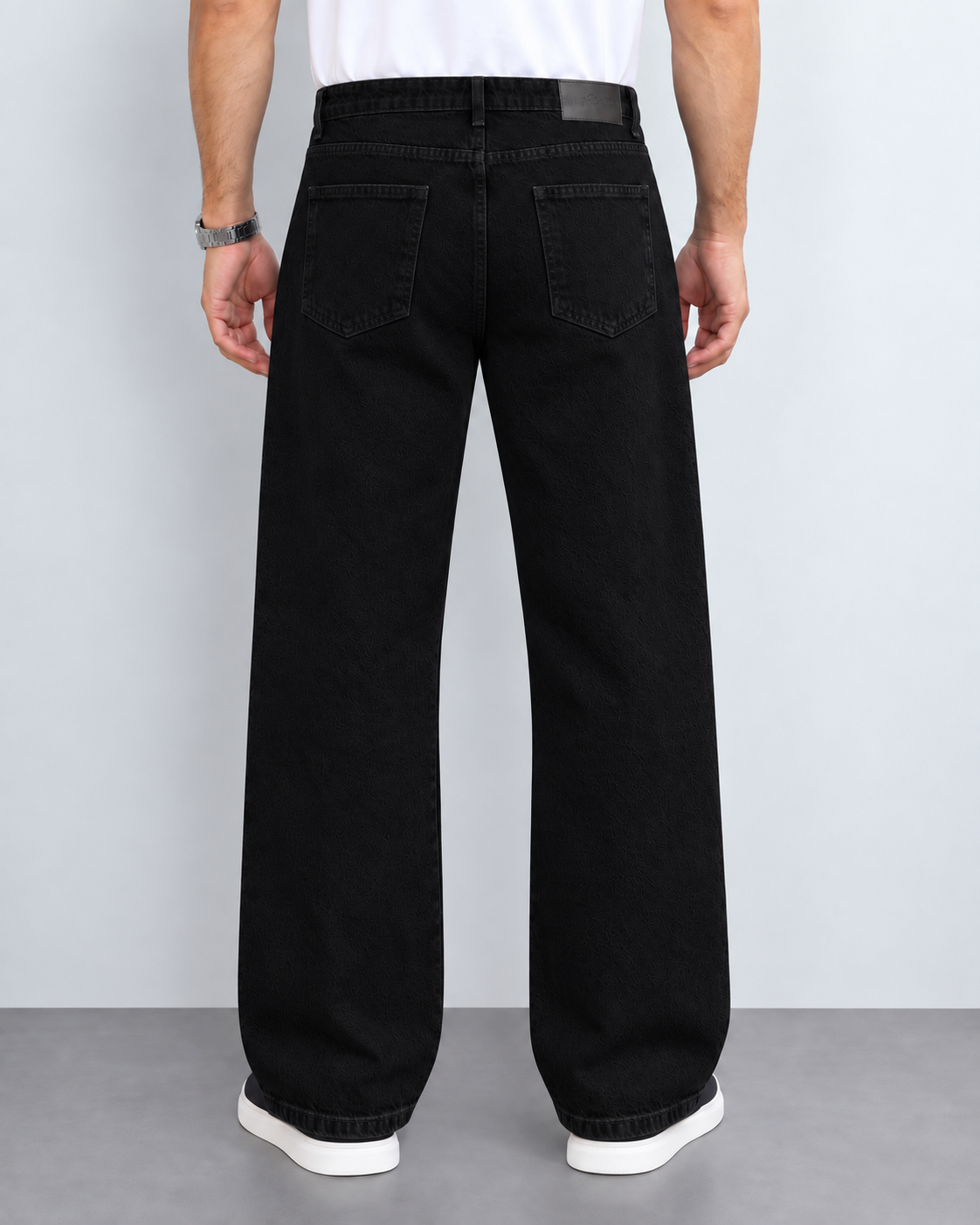 Men’s Black Wide Leg Denim Jeans