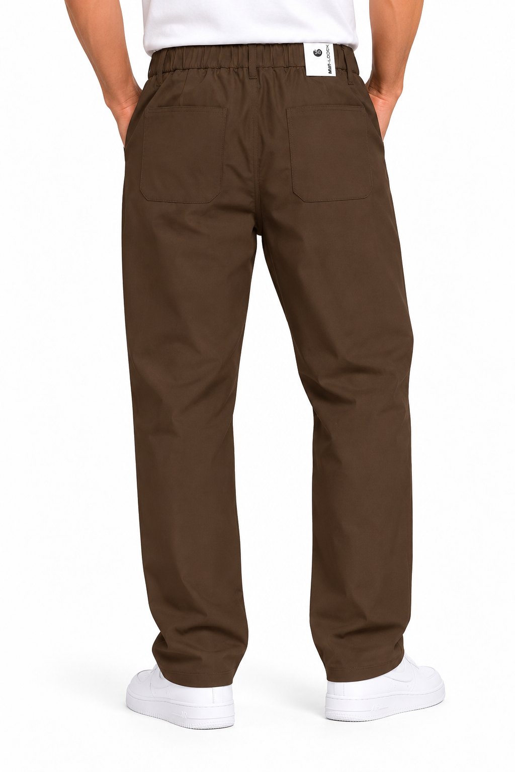 Men’s Dark Brown Relaxed-Fit Trousers