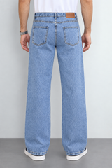 Men’s Light Blue Wide Leg Denim Jeans