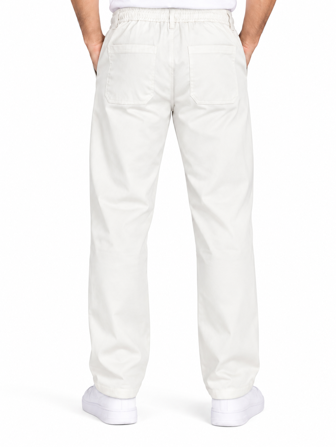 Men’s White Drawstring Casual Pants