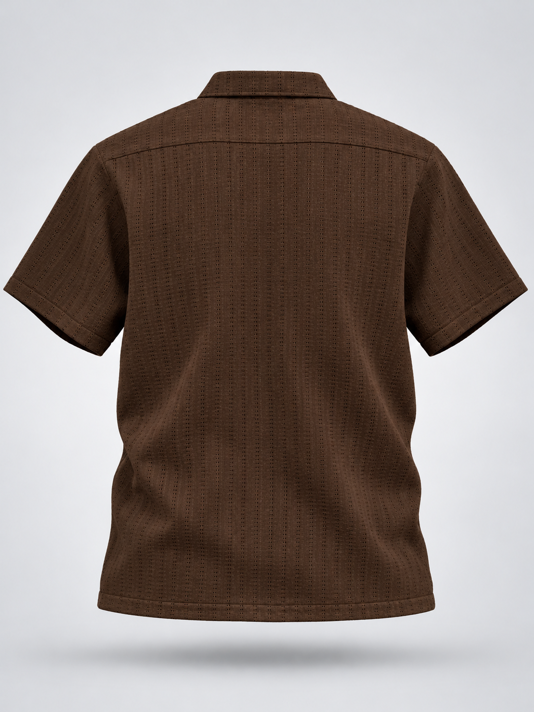 Men's Brown Textured Half Sleeve Shirt