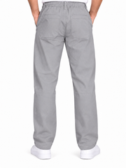 Men’s Light Grey Drawstring Casual Pants