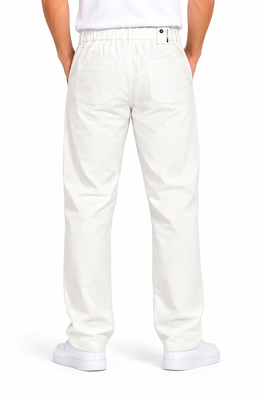 Men's White Relaxed Fit Trousers