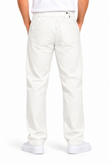 Men's White Relaxed Fit Trousers