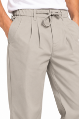 Men's Light Beige Relaxed Fit Trousers