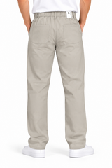 Men's Light Beige Relaxed Fit Trousers