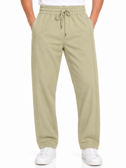 Men's Light Sage Green Relaxed Fit Trousers