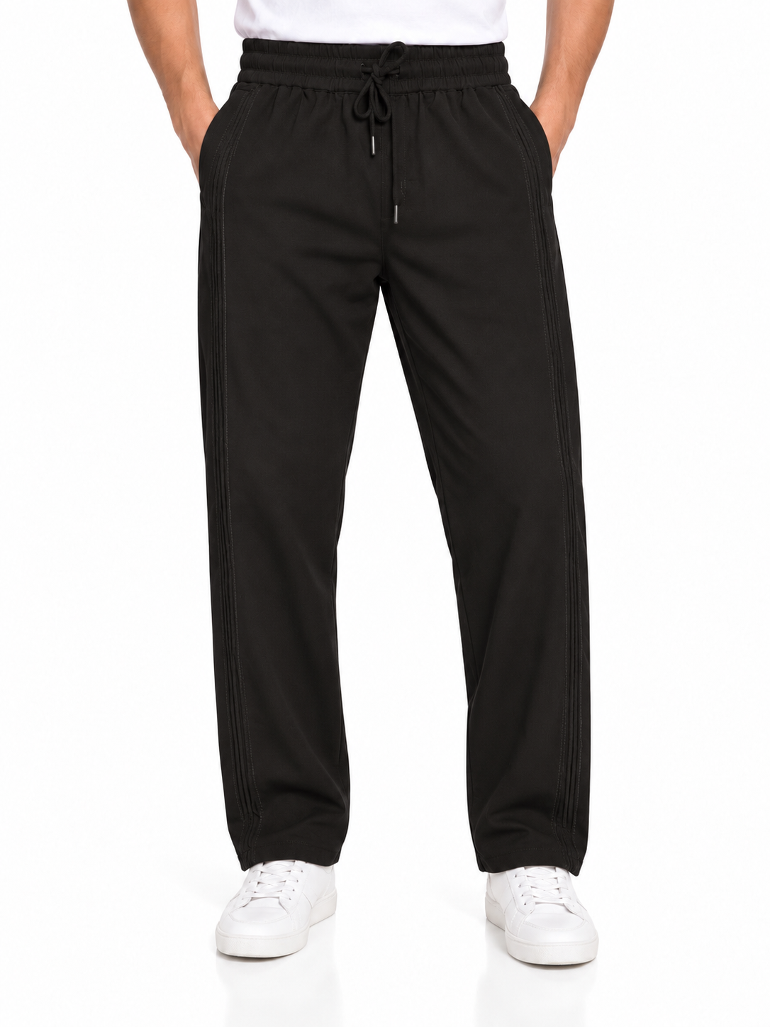 Men's Black Relaxed Fit Trousers